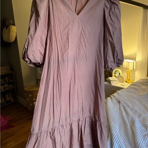 Elegant Orange V-Neck Dress